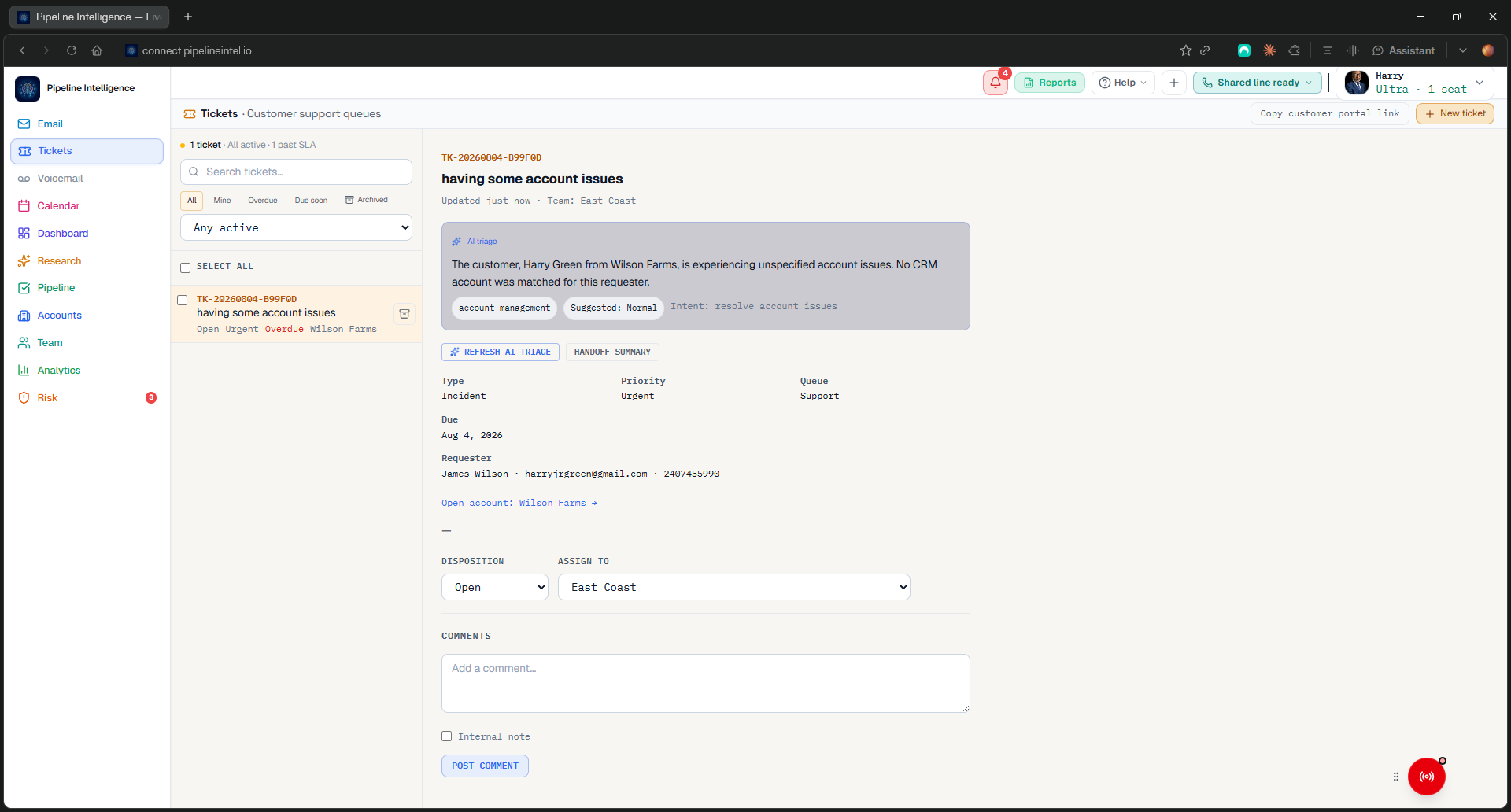 Pipeline Intelligence phone and agent operations